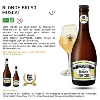 Bière Blonde Bio Muscat sans gluten 33cl